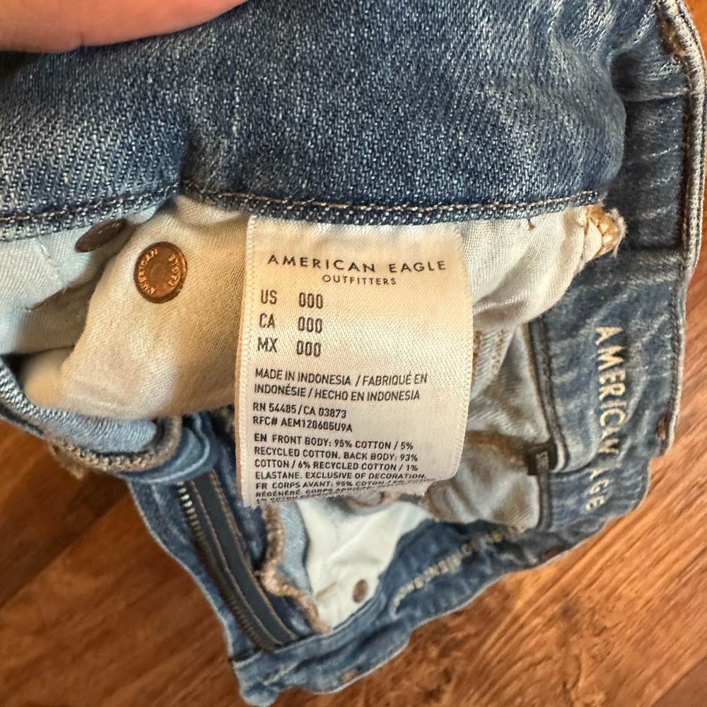 American Eagle Outfitters Distressed Denim Cutoff Shorts - Light Blue - Picture 3 of 3